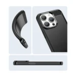 Carbon Case Flexible Gel Back Cover Black iPhone 14 Pro Tok