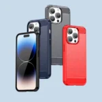 Carbon Case Flexible Gel Back Cover Blue iPhone 14 Pro Tok