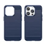 Carbon Case Flexible Gel Back Cover Blue iPhone 14 Pro Tok