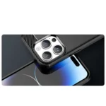 Carbon Case Flexible Gel Back Cover Blue iPhone 14 Pro Tok