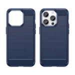 Carbon Case Flexible Gel Back Cover Blue iPhone 14 Pro Tok