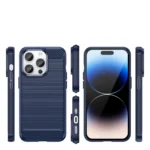 Carbon Case For Flexible Gel Back Cover Blue iPhone 14 Pro Max Tok