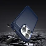 Carbon Case For Flexible Gel Back Cover Blue iPhone 14 Pro Max Tok