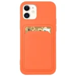 Card Case Silicone Wallet Case With Card Slot Documents For Orange iPhone 13 Pro Max Tok