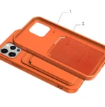 Card Case Silicone Wallet With Card Slot Documents For Orange iPhone 13 Mini Tok