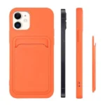 Card Case Silicone Wallet With Card Slot Documents For Orange iPhone 13 Mini Tok