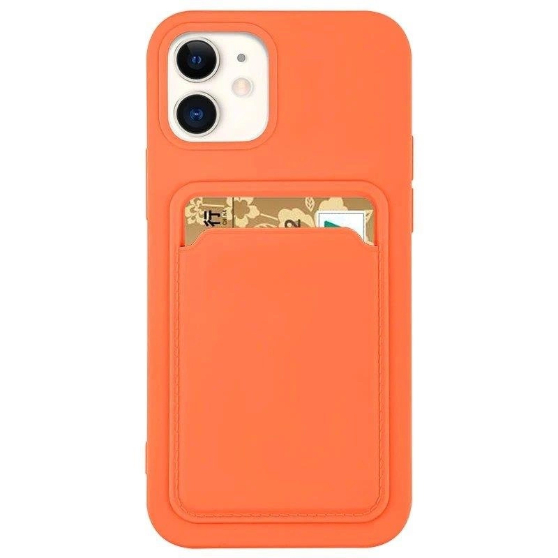 Card Case Silicone Wallet With Card Slot Documents For Orange iPhone 13 Mini Tok