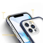 Clear 3in1 Case For Blue Frame Gel Cover iPhone 12 Pro Max Tok