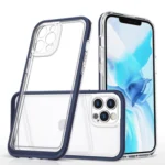 Clear 3in1 Case For Blue Frame Gel Cover iPhone 12 Pro Max Tok