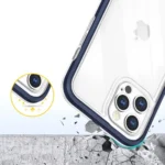 Clear 3in1 Case For Blue Frame Gel Cover iPhone 12 Pro Max Tok