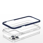 Clear 3in1 Case For Blue Frame Gel Cover iPhone 13 Pro Tok
