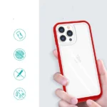 Clear 3in1 Case For Frame Cover Gel Red iPhone 13 Pro Max Tok