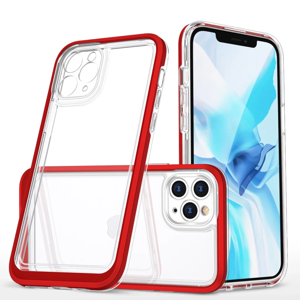 Clear 3in1 Case For Pro Max Frame Cover Gel Red iPhone 11 Pro Max Tok