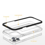 Clear 3in1 Case For Silicone Cover With Frame Blue iPhone 14 Pro Tok