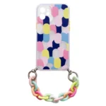 Color Chain Case Gel Flexible Elastic Case Cover With A Chain Pendant For Multicolour (1) iPhone 13 Mini Tok
