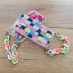 Color Chain Case Gel Flexible Elastic Case Cover With A Chain Pendant For Multicolour (1) iPhone 13 Pro Tok