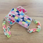 Color Chain Case Gel Flexible Elastic Case Cover With A Chain Pendant For Multicolour (4) iPhone 13 Mini Tok