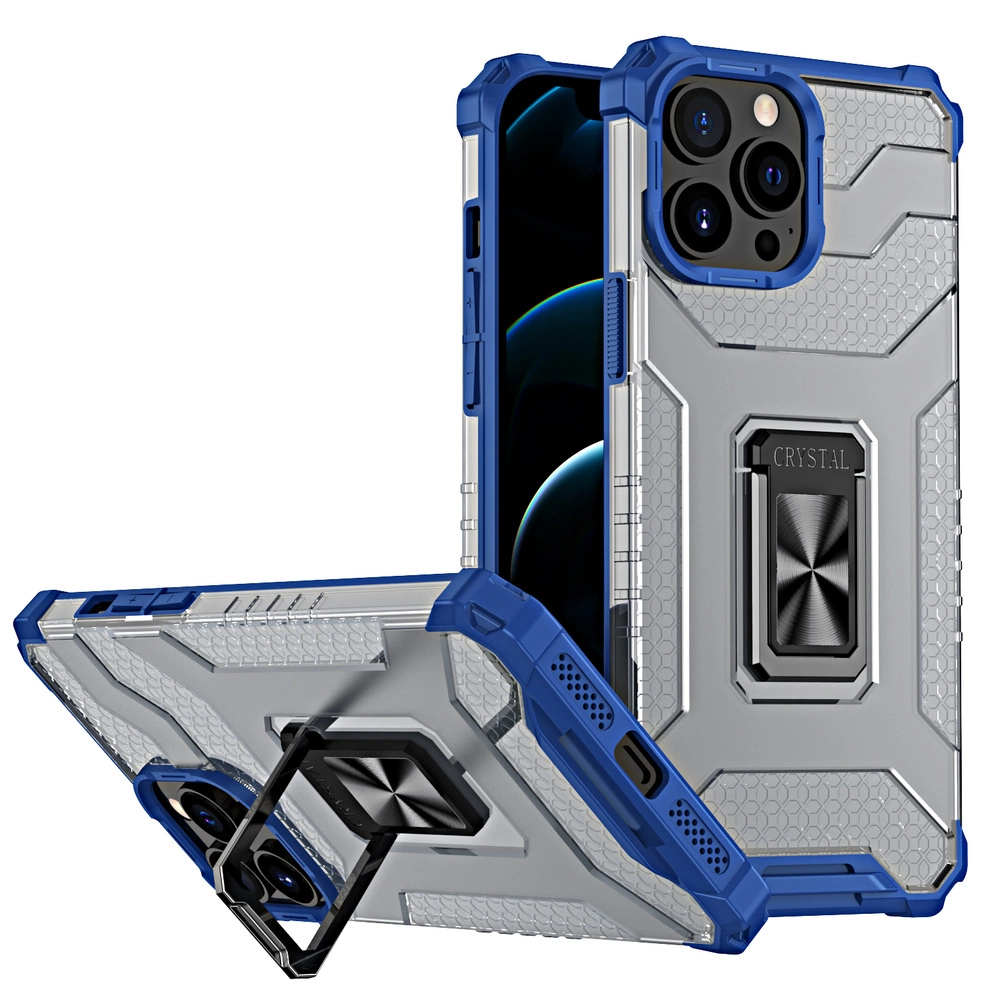 Crystal Ring Case Kickstand Tough Rugged Cover For Blue iPhone 13 Pro Max Tok