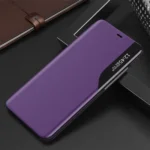 Eco Leather View Case Elegant Bookcase Type Case With Kickstand For Purple iPhone 13 Pro Max Tok