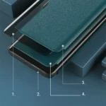 Eco Leather View Case Elegant Bookcase Type Case With Kickstand For Purple iPhone 13 Tok