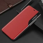 Eco Leather View Case Elegant Bookcase Type Case With Kickstand For Red iPhone 13 Mini Tok