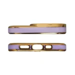 Fashion Gold Frame Gel Cover Purple iPhone 12 Pro Tok