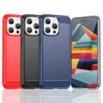 Flexible Carbon Pattern Case For Carbon Case - Blue iPhone 15 Pro Tok