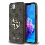 Guess PU 4G Metal Logo Brown iPhone 16e Tok