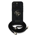 Guess PU 4G Metal Logo Crossbody Black iPhone 15 Pro Max Tok