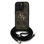Guess PU 4G Metal Logo Crossbody Brown iPhone 15 Pro Max Tok