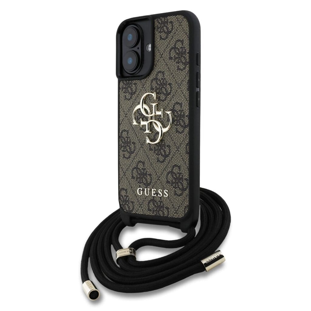 Guess PU 4G Metal Logo Crossbody Brown iPhone 16 Tok