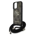 Guess PU 4G Metal Logo Crossbody Brown iPhone 16 Tok