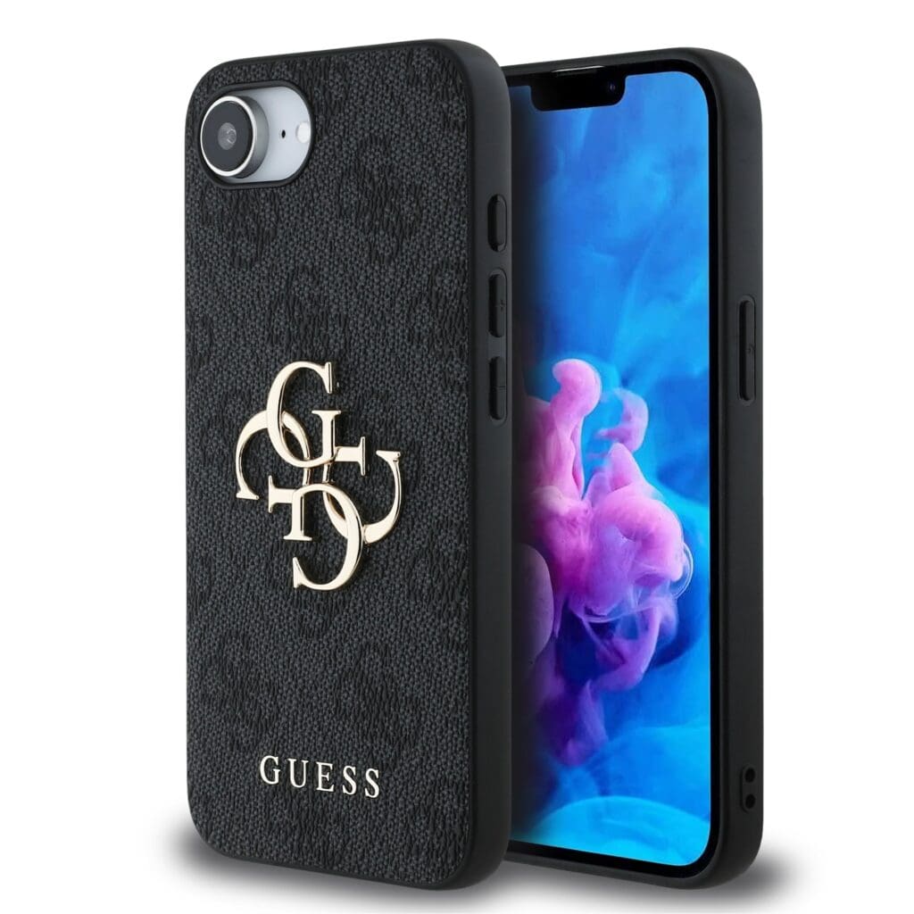 Guess PU 4G Metal Logo Grey iPhone 16e Tok