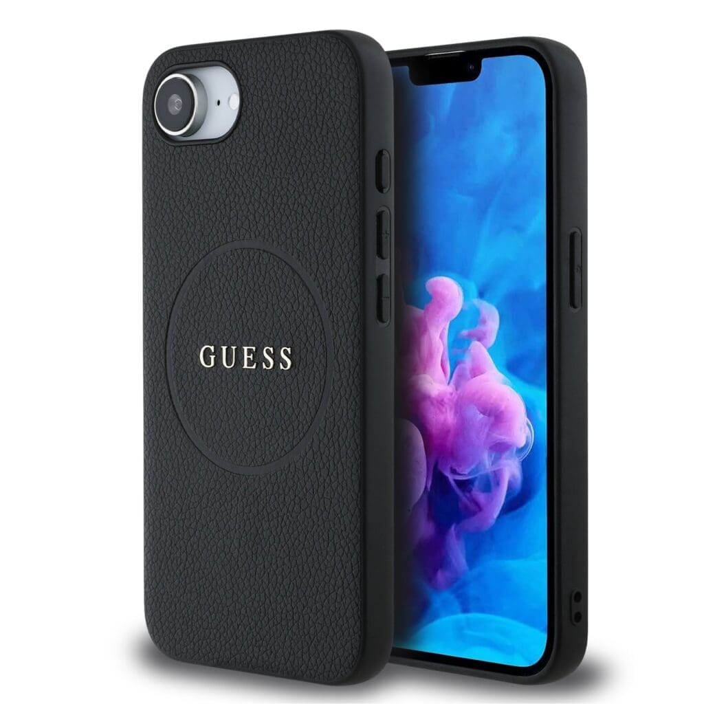 Guess PU Grained Classic Logo MagSafe Black iPhone 16e Tok