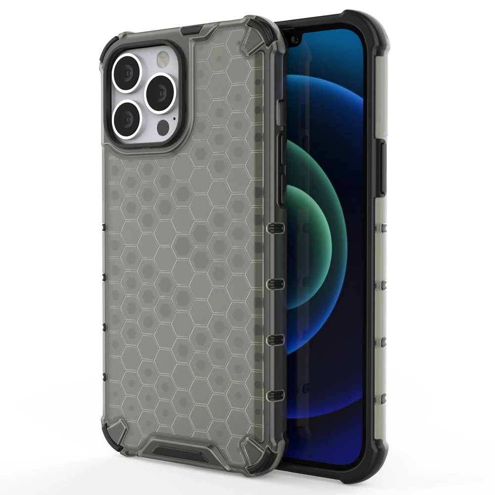Honeycomb Case Armor Cover With Tpu Bumper For Black iPhone 13 Pro Max Tok