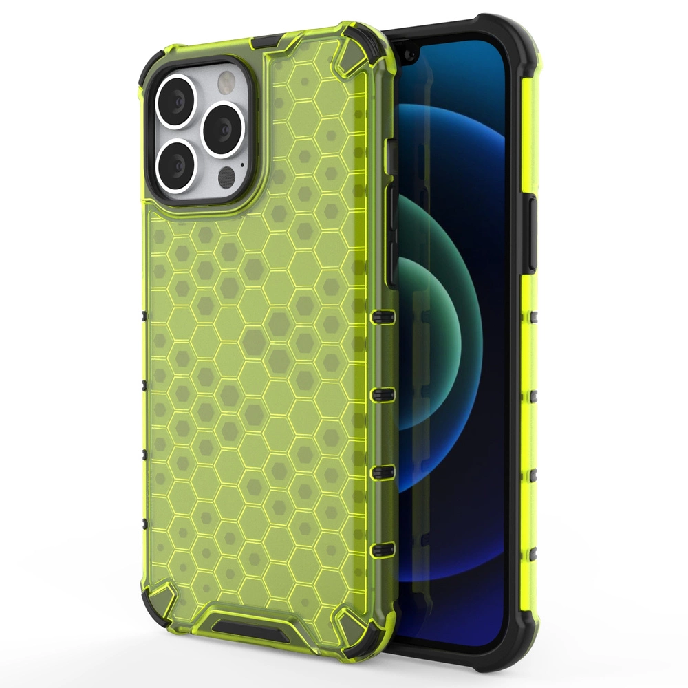 Honeycomb Case Armor Cover With Tpu Bumper For Green iPhone 13 Pro Max Tok