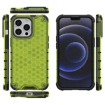 Honeycomb Case Armor Cover With Tpu Bumper For Green iPhone 13 Pro Tok