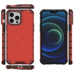 Honeycomb Case Armor Cover With Tpu Bumper For Red iPhone 13 Pro Max Tok