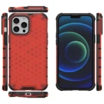 Honeycomb Case Armor Cover With Tpu Bumper For Red iPhone 13 Pro Max Tok