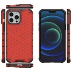 Honeycomb Case Armor Cover With Tpu Bumper For Red iPhone 13 Pro Max Tok