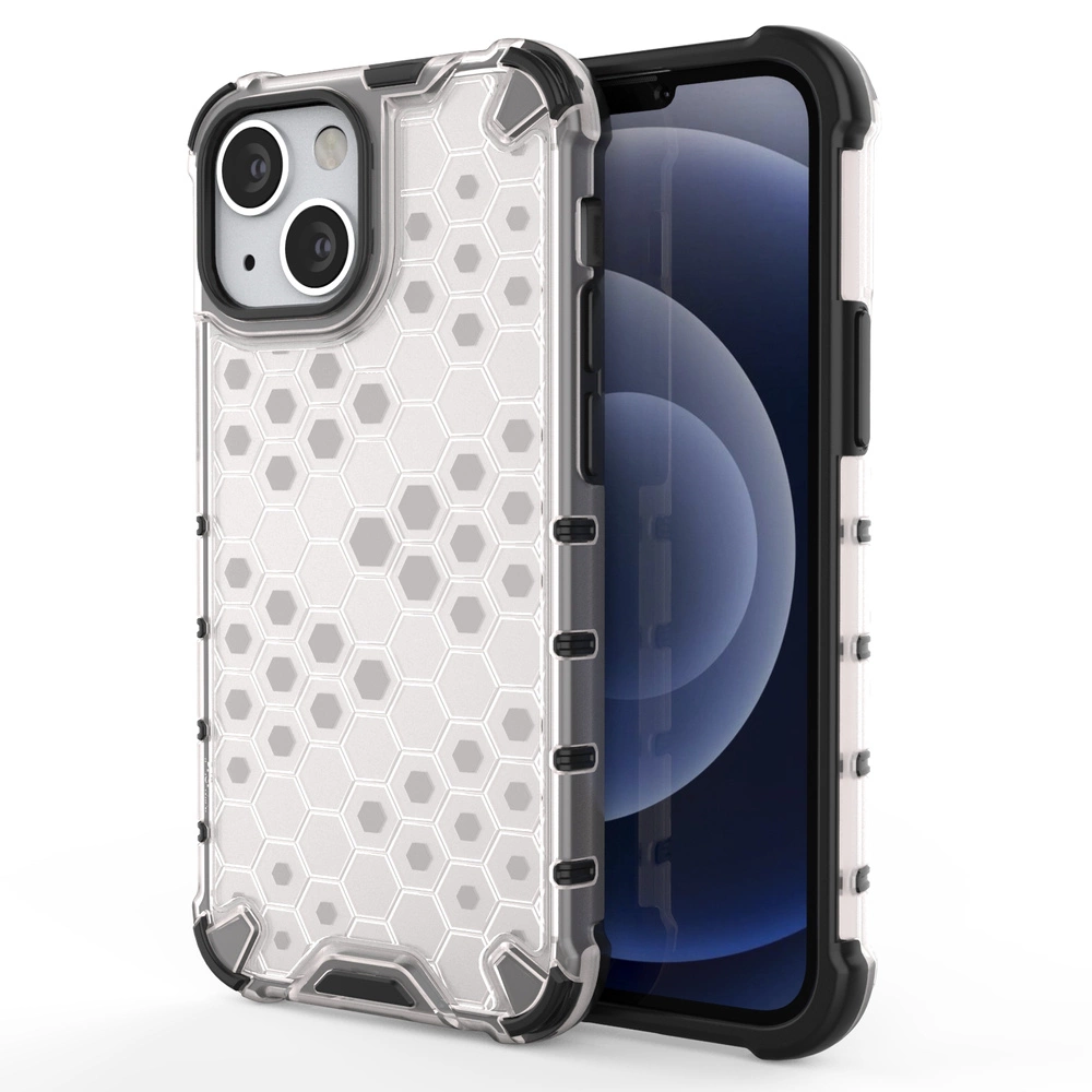 Honeycomb Case Armor Cover With Tpu Bumper For Transparent iPhone 13 Mini Tok