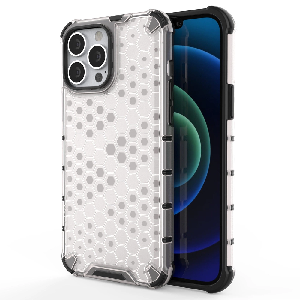 Honeycomb Case Armor Cover With Tpu Bumper For Transparent iPhone 13 Pro Max Tok
