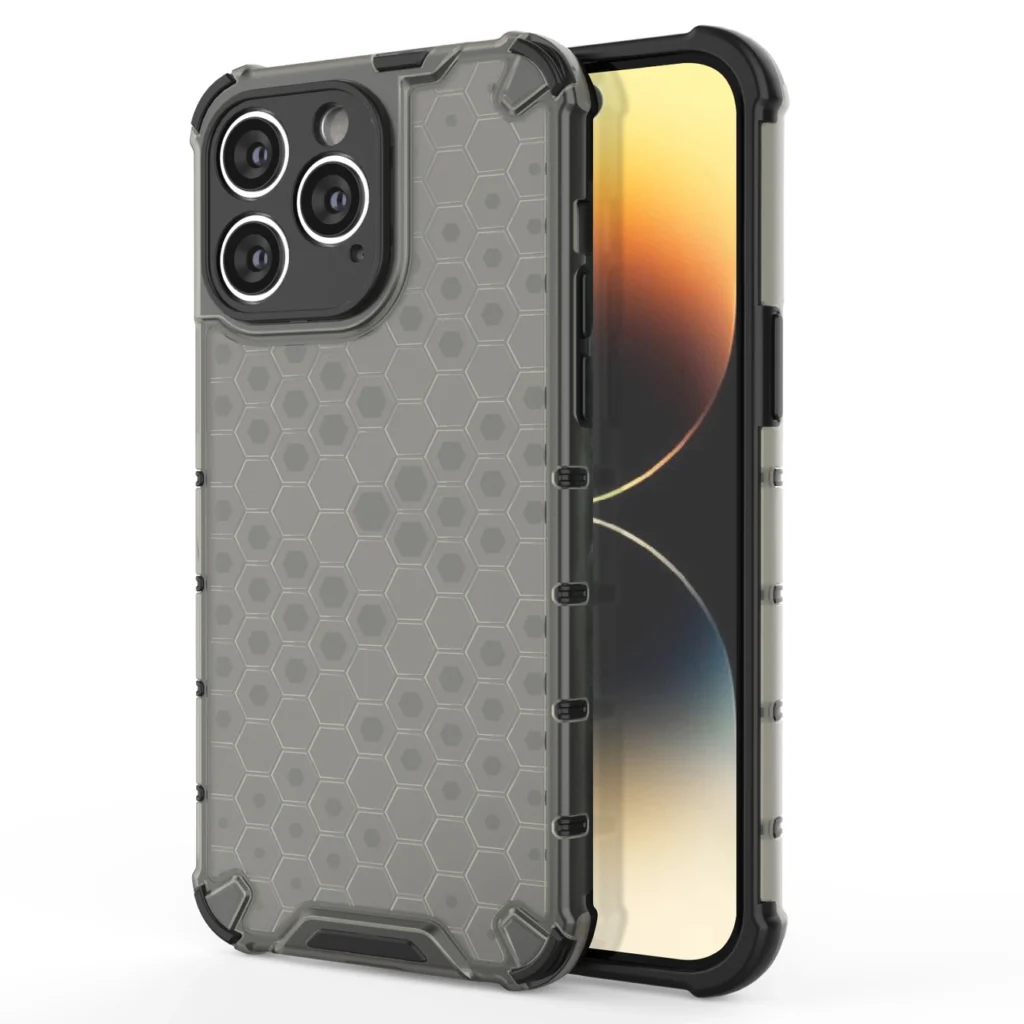 Honeycomb Case For Armored Hybrid Cover Black iPhone 14 Pro Tok