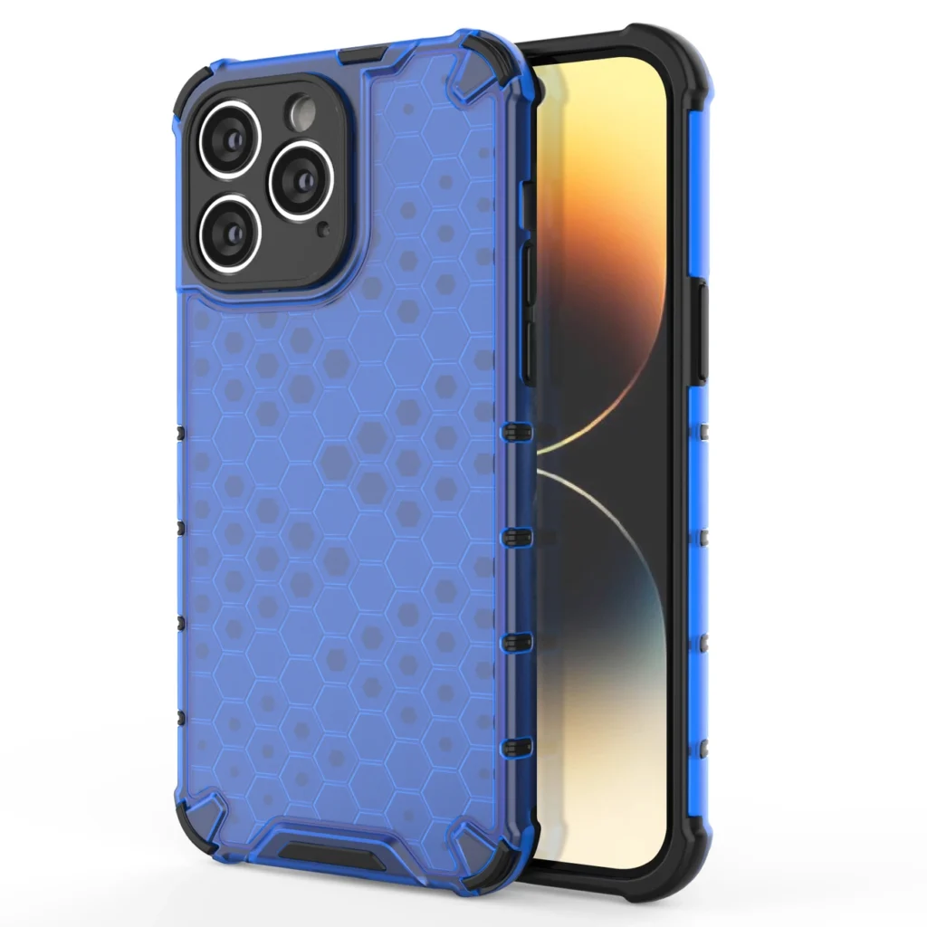 Honeycomb Case For Armored Hybrid Cover Blue iPhone 14 Pro Tok