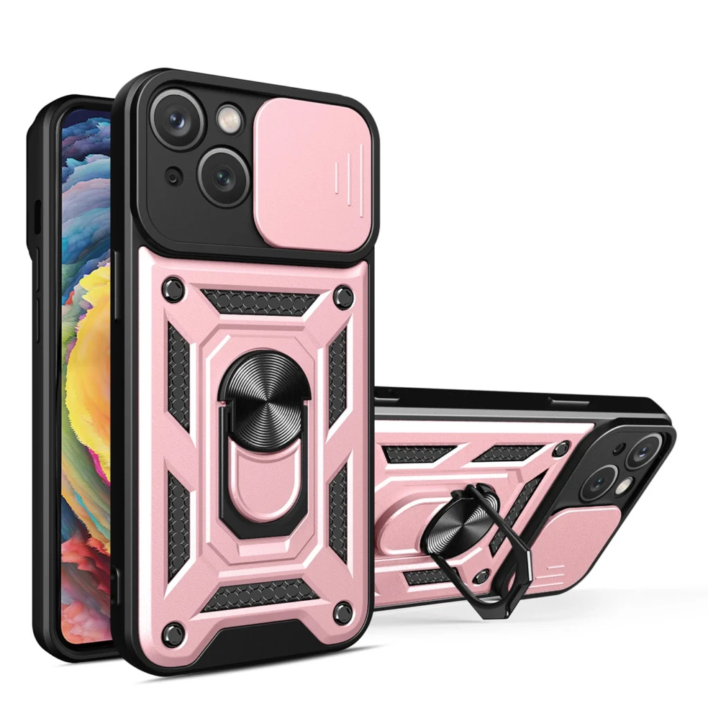 Hybrid Armor Camshield Case For Plus Armored Case With Camera Cover Pink iPhone 14 Plus Tok