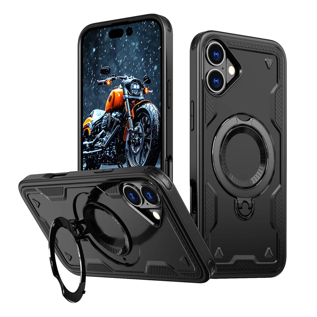 Hybrid Armor Trendy Case With MagSafe Black iPhone 16 Tok