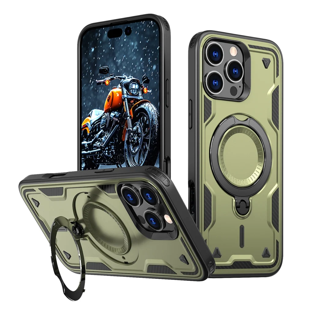 Hybrid Armor Trendy Case With MagSafe Green iPhone 16 Pro Max Tok