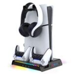 iPega P5S006 Többfunkciós Újratölthető RGB Állvány Hűtéssel a Következőhöz PS5 Slim Black