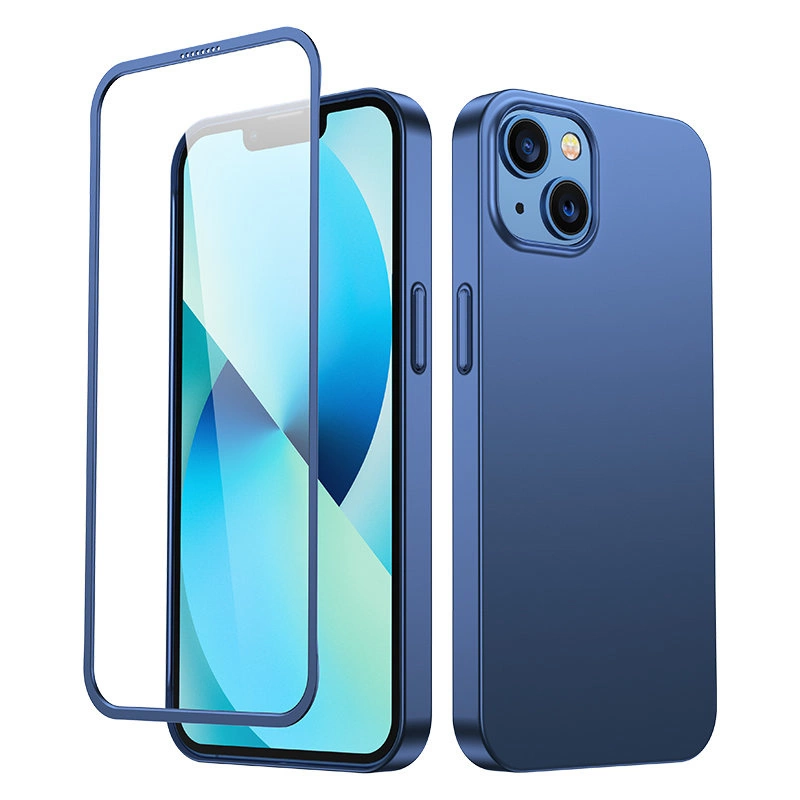 Joyroom 360 Full Case Front And Back Cover + Tempered Glass Screen Protector Blue (Jr-Bp927 Blue) iPhone 13