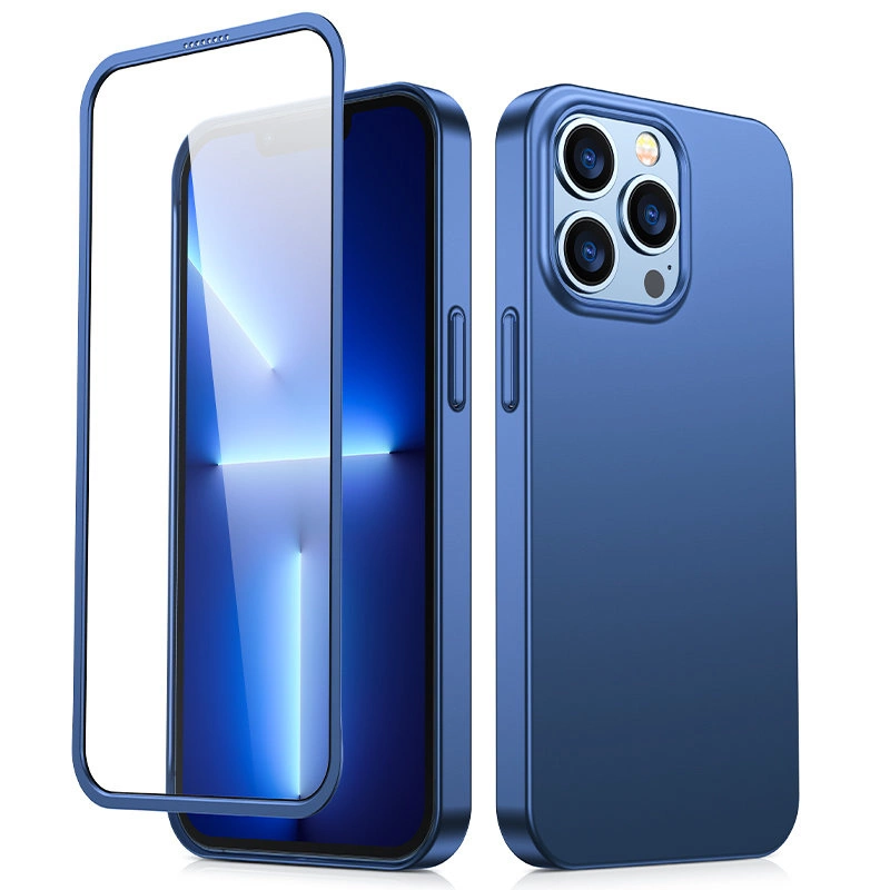 Joyroom 360 Full Case Front And Back Cover + Tempered Glass Screen Protector Blue (Jr-Bp928 Blue) iPhone 13 Pro Max